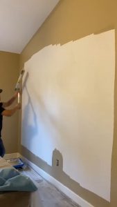 Speed painting a wall with an 18in roller
