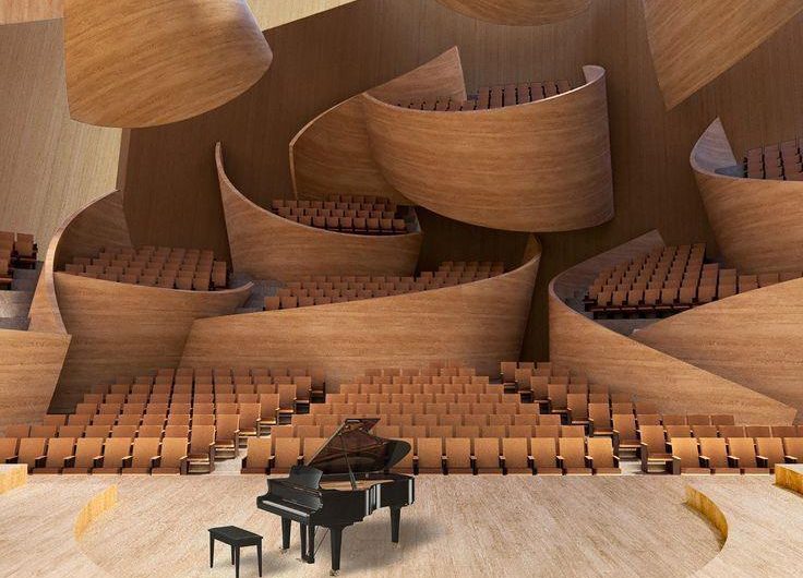 The Tension Instrument Concert Hall designed by Lihan Jin.The design won the Gold A’ Design Award in 2023 for architecture.