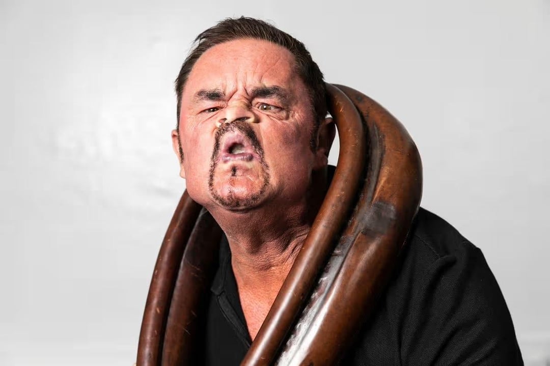 The World Gurning Competition is held once a year to see who can make the most bizarre face. This is Tommy Mattinson — 19 time Champion.