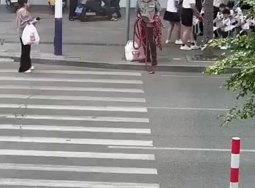 The absolute logistics of crossing the street with toddlers in Asia. They even bring out a safety rope for 20 kids.