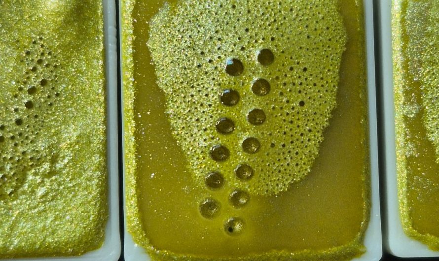 The bubble pattern in my drying watercolor paints