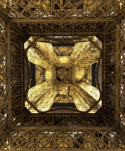 The kaleidoscopic geometry of the Eiffel Tower.