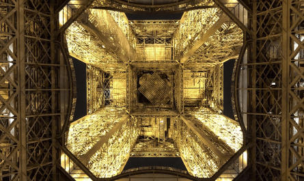The kaleidoscopic geometry of the Eiffel Tower.