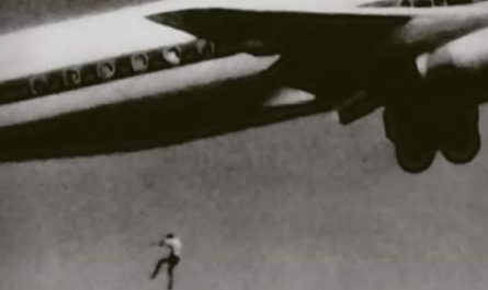 The last image of Keith Sapsford, a 14-year-old Australian boy who wanted to explore the world, so he snuck into a plane's wheel well. It opened in mid-air and the boy fell out. The photographer was just testing his new lenses and was shocked after developing those images.