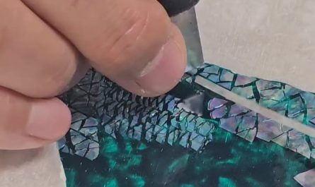 The process of creating mother of pearl inlay art
