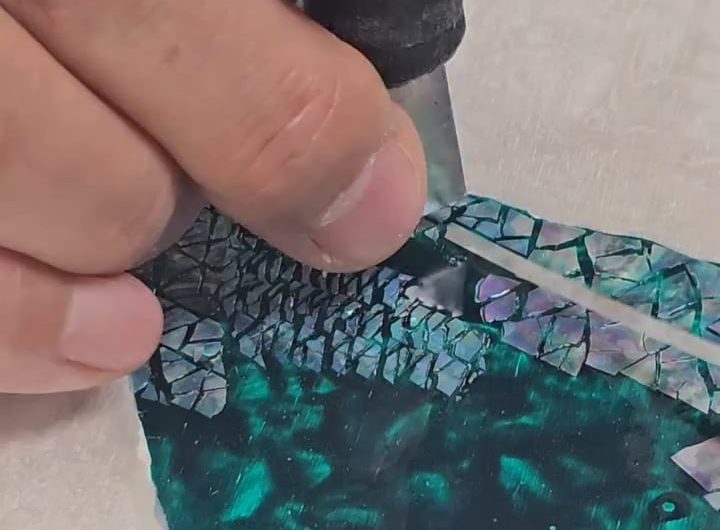The process of creating mother of pearl inlay art