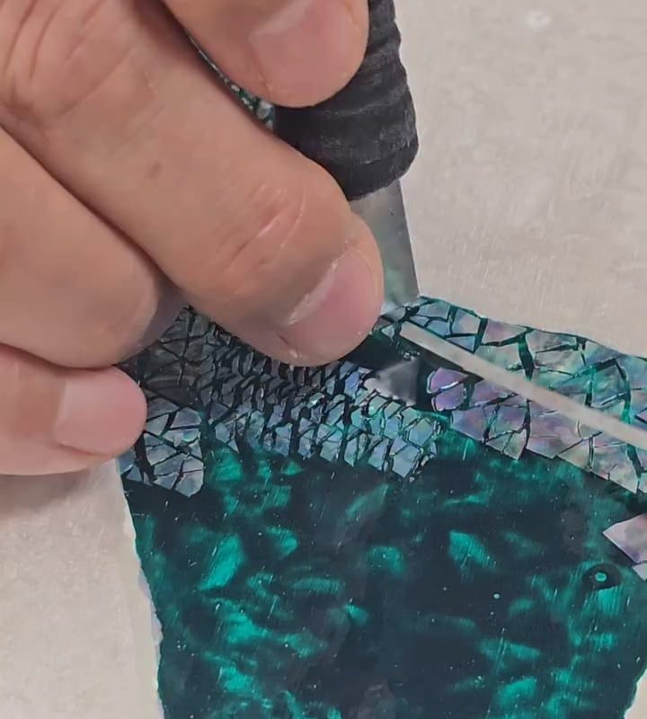 The process of creating mother of pearl inlay art