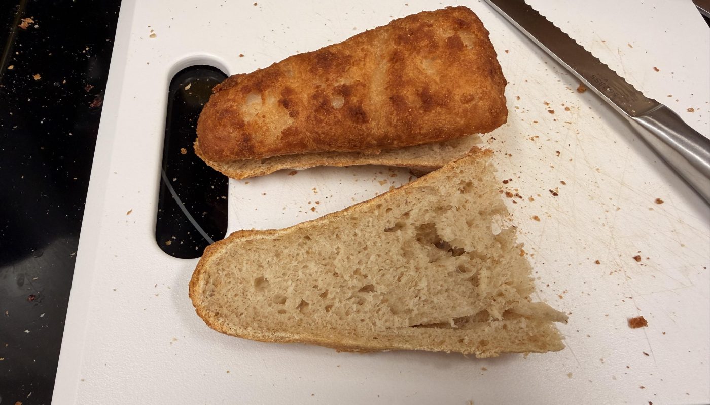 The way this baguette end was perfect for the fish fillet