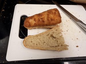 The way this baguette end was perfect for the fish fillet