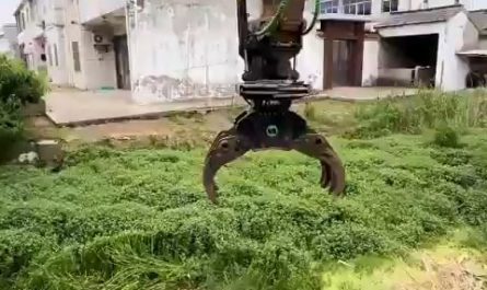 The way this excavator removes a blanket of aquatic weeds is oddly satisfying.