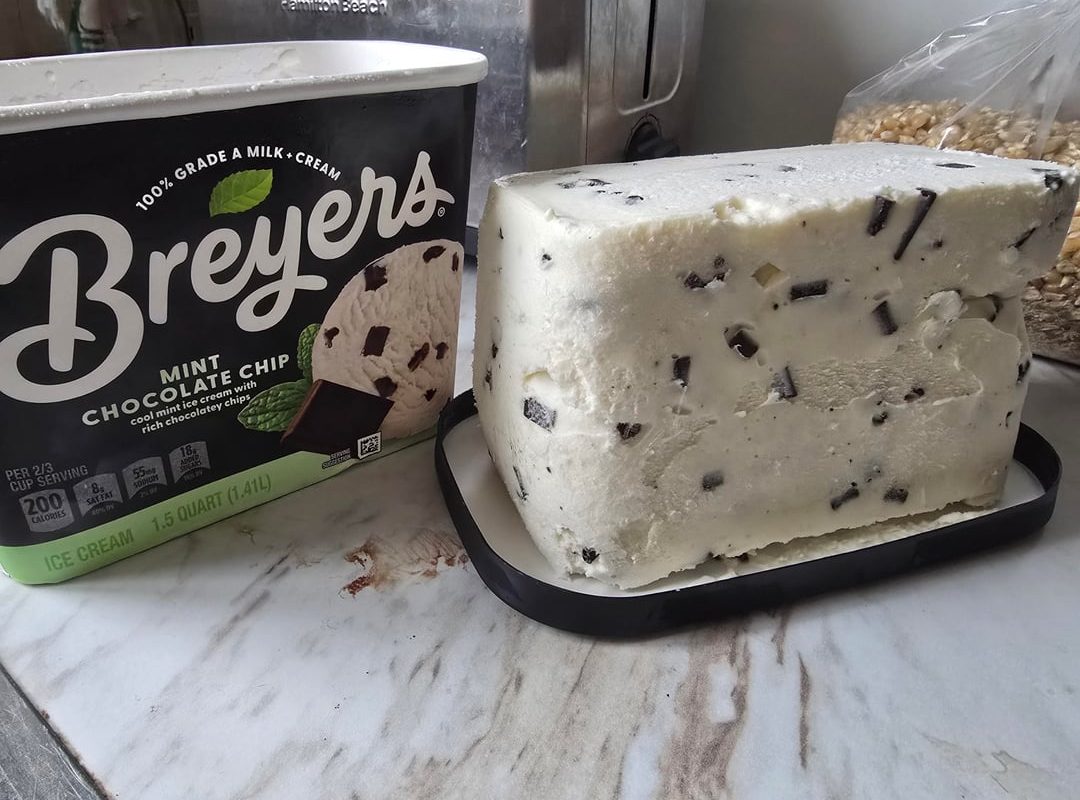 The way this ice cream came out perfectly in a sliceable block
