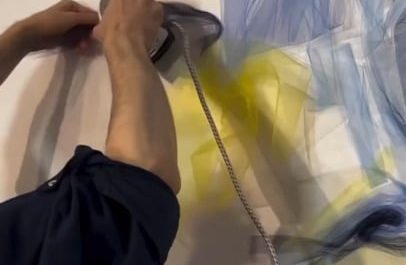 These art works created entirely from tulle. No paint. No drawing. Just fabric and an iron.
