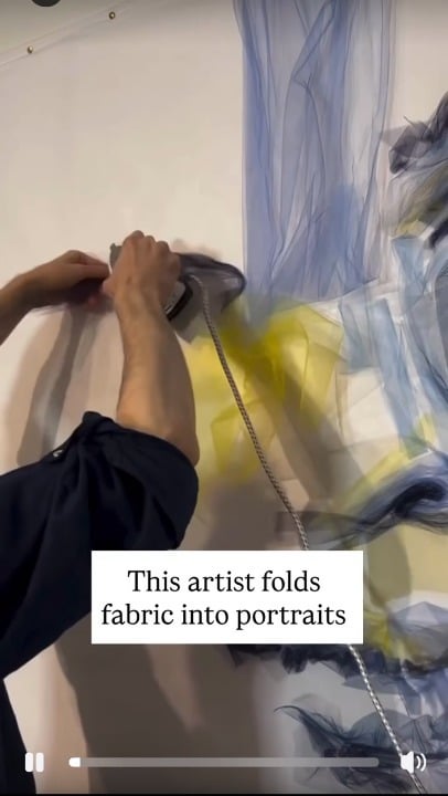 These art works created entirely from tulle. No paint. No drawing. Just fabric and an iron.