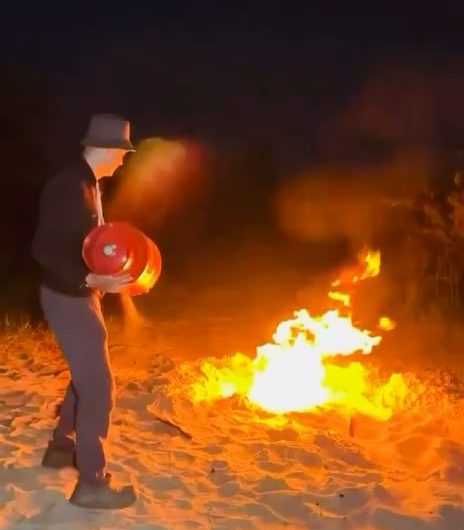 They tossed a cylinder into a raging fire. The ending was only a matter of time.