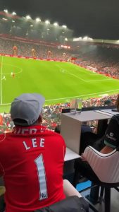 This bar used a giant screen to create the experience of watching a football match from the stadium