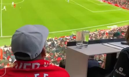 This bar used a giant screen to create the experience of watching a football match from the stadium