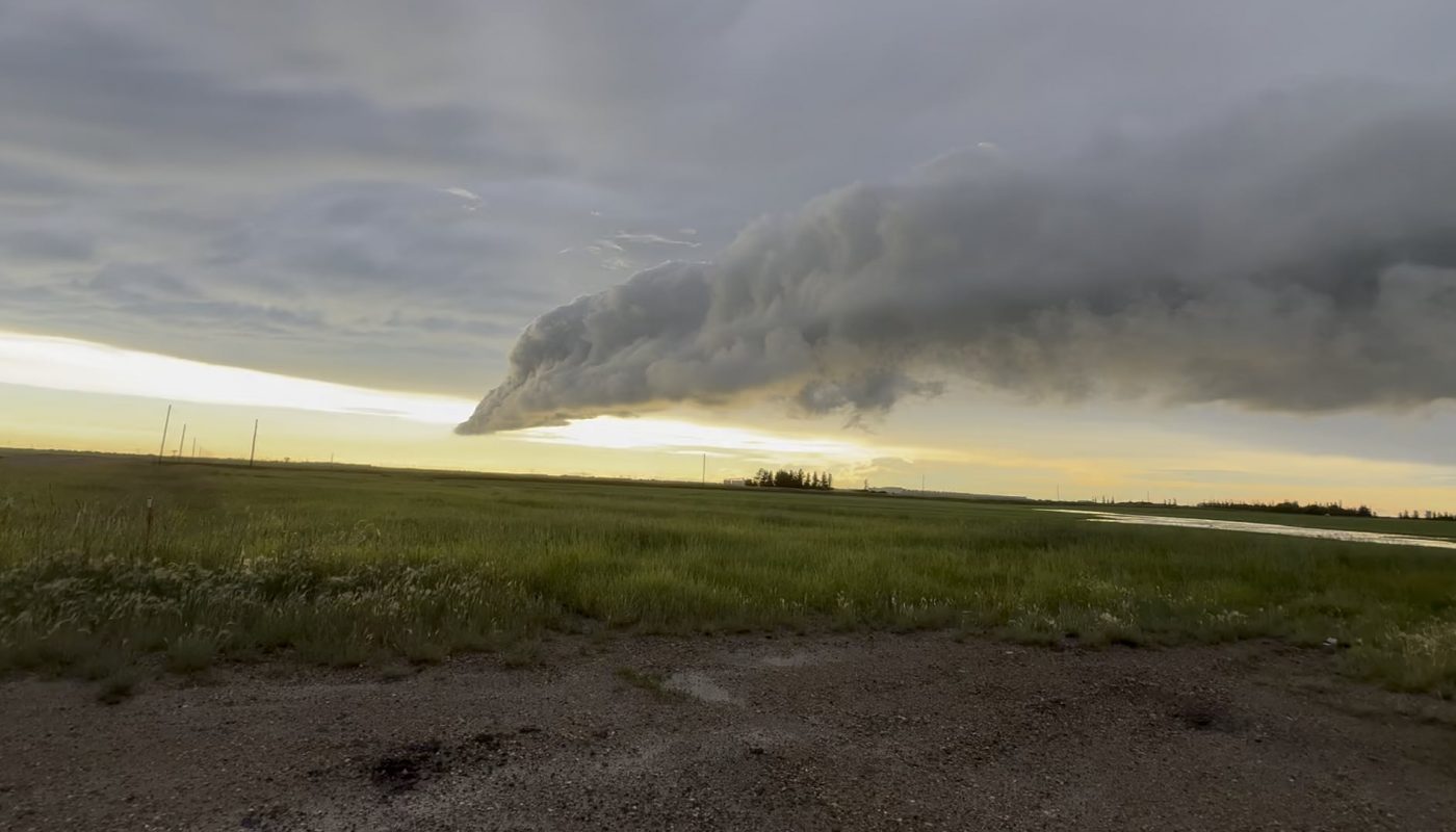 This descending cloud formation.