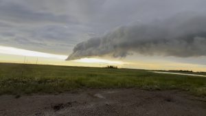 This descending cloud formation.
