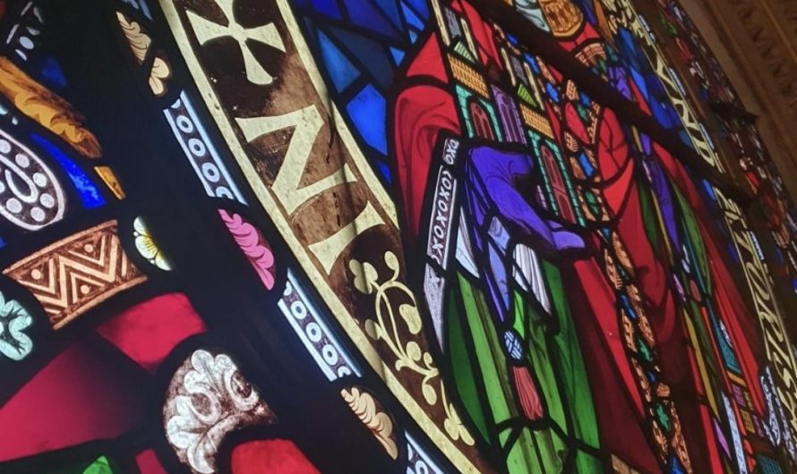 Took a photo of Lincoln Cathedrals Stained glass Window from the inside. Reverse perspective included.
