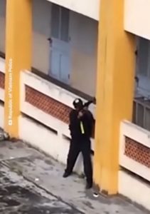 Unusual way to Enter a Building used by Vietnamese Police
