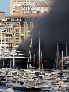 Visiting Marseille and saw 2 yachts on fire this morning.