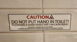 Warning! Don't stick hand in toilet (if u were thinking to do that) public toliet in hospital