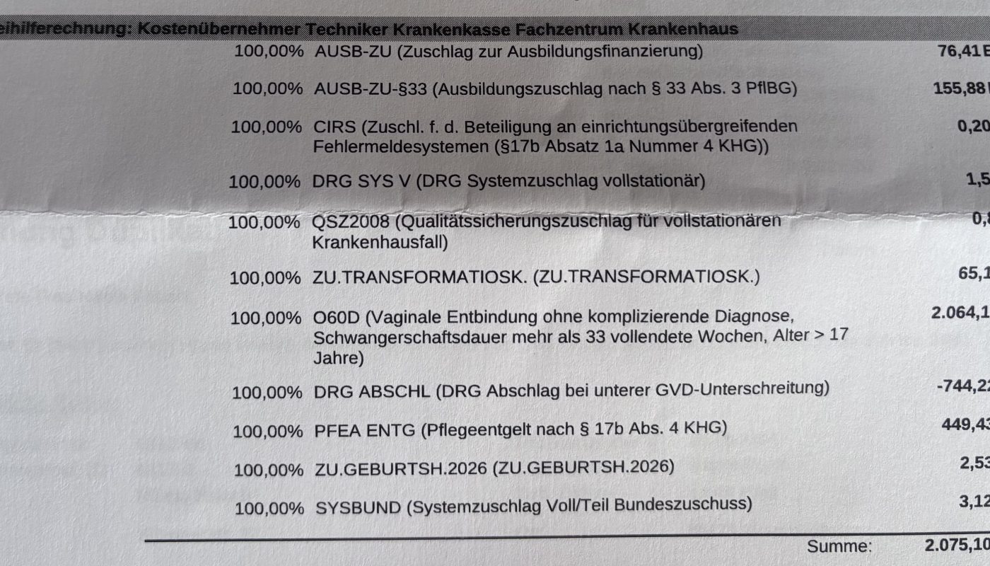 What giving birth costs in Germany