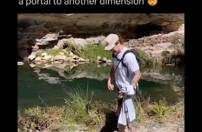 When sunlight reflects off rippling water, it can project moving patterns into nearby rocks that look like glowing portals.