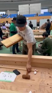 Wood planing competition for thinnest plane of wood