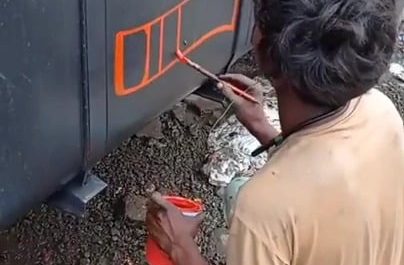 Writing on the fuel tank