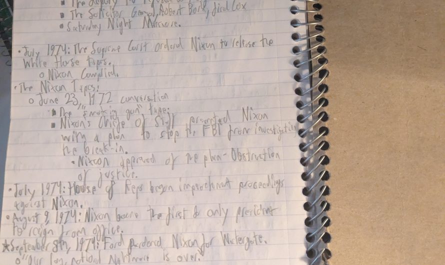 Year History Notes finished at the end of the book