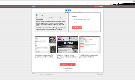 this is what itch.io looks like on 5/1/2013
