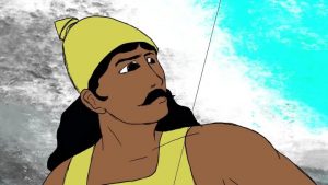 Animation of the moment krishan showed his true form to arjun according to hindu literature. This is when he gave the famous famous Oppenheimer quote "Now am become Death, the destroyer of worlds"