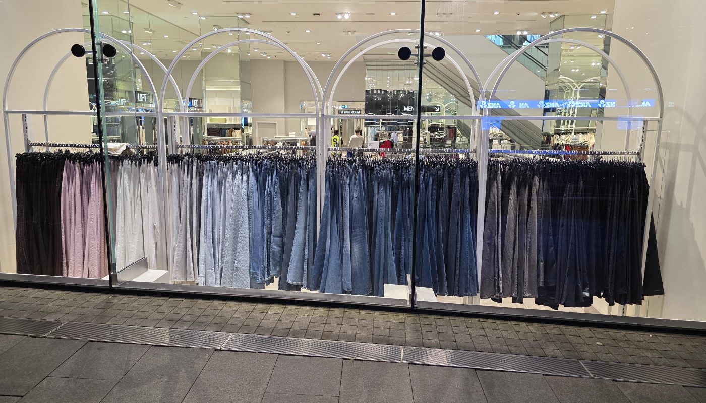 Colour gradient of jeans