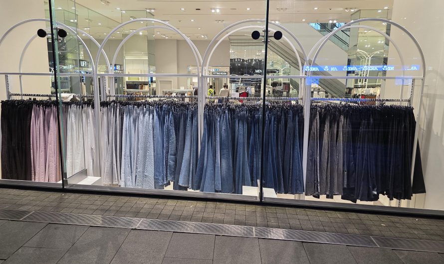 Colour gradient of jeans