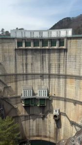 Gates opening on the Kawamata dam