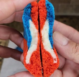 I made a cookie inspired by a childhood favorite- Bomb Pop popsicles
