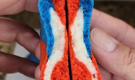 I made a cookie inspired by a childhood favorite- Bomb Pop popsicles