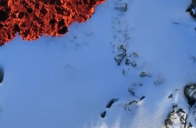 Magma Accumulation over heavy snowfall at Sundhnúkagígar in Iceland