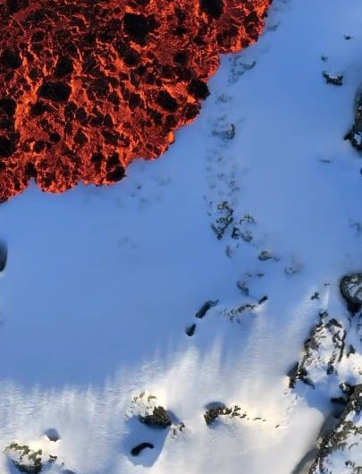 Magma Accumulation over heavy snowfall at Sundhnúkagígar in Iceland
