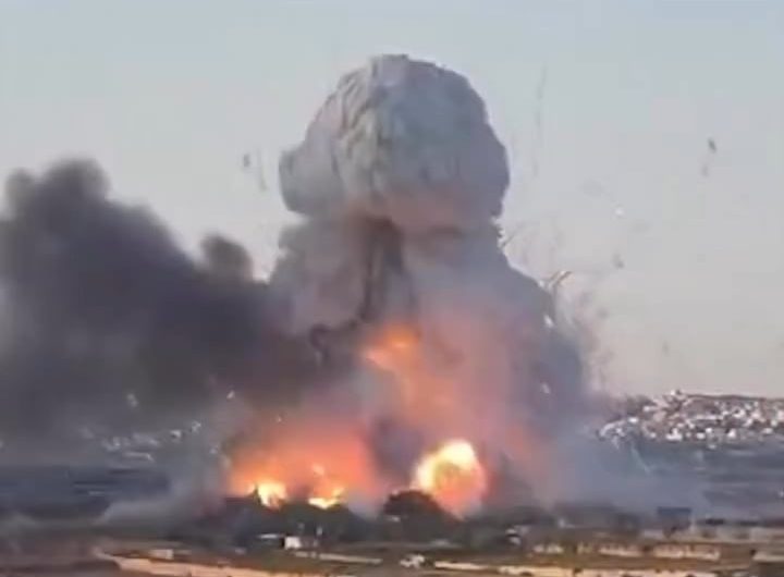 Powerful explosion at the Lourdes Fireworks Factory in the Salina area of Malta early on Monday (June 1).