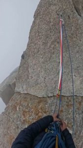 The Russian climber recorded the crackling sound formed in the air seconds before the lightning struck.