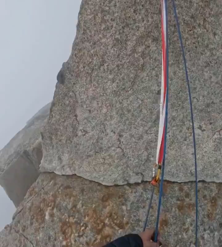 The Russian climber recorded the crackling sound formed in the air seconds before the lightning struck.