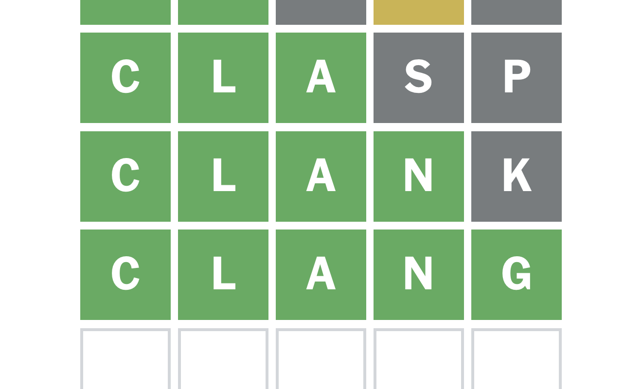 The symmetry of my solution to Friday’s Wordle