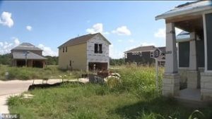 The “zombie neighborhood” of Southstone in Austin Texas. After several purchase disputes, construction began in 2022. Later that year the building permits expired and the subdivision stopped construction. It was heavily graffitied until it was torn down last year.