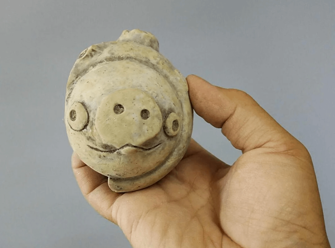 This is a 3,000-year-old clay pig found in 2020 at the Lianhe Ruins in China.