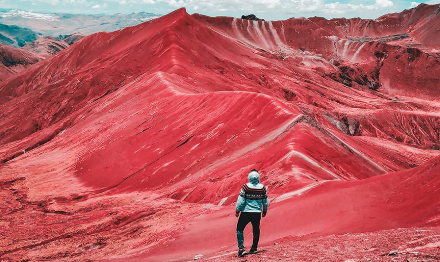 Valle Rojo in Peru, a set of mountains near Cusco that are red in color because of high iron content.