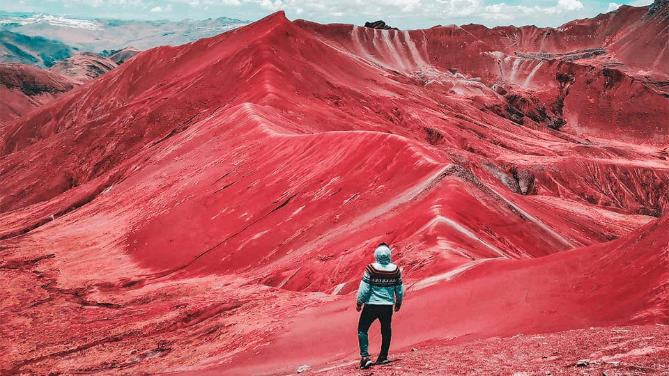Valle Rojo in Peru, a set of mountains near Cusco that are red in color because of high iron content.